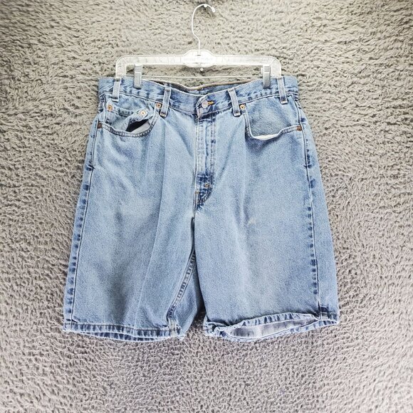 Levis Shorts Mens 36 Blue 550 Relaxed Fit 100% Cotton Denim USA Shorts - Picture 4 of 10